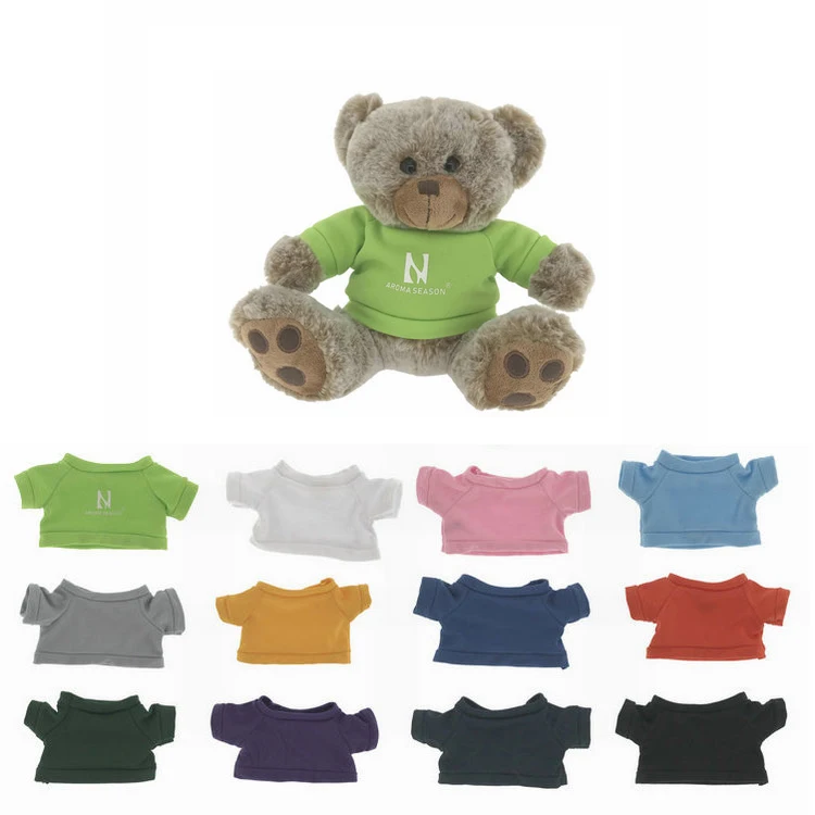 Custom Logo special fabric Printed Teddy Bear With clothes Sublimation plush toy Teddy Bear T Shirt