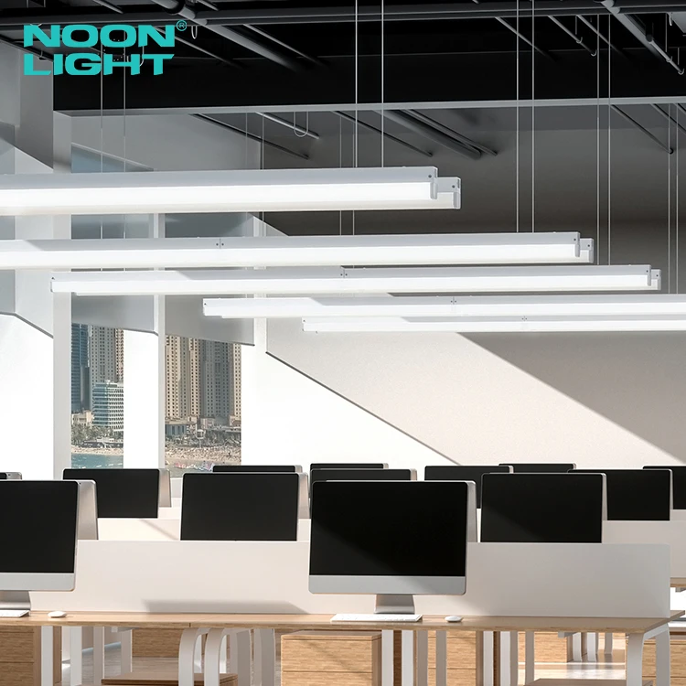 Industrial Commercial Lighting 4cct Dimmable Surface Mounted Aluminum Waterproof  4ft 8ft Hanging Led Linear Light
