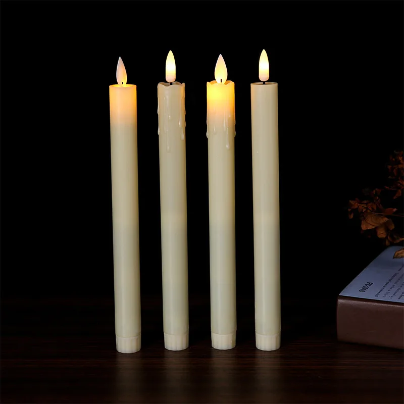 Wholesale plastic candle light wedding white christmas led candles birthday party holiday remote control christmas pillar candle