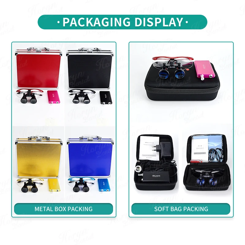 Dental Binocular Magnifying Glasses Dental Head Surgical  3.5X HD Eye Loupes  Magnification with LED