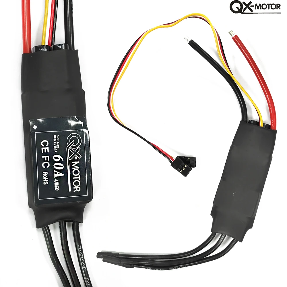 QX-MOTOR 60A 3-6S Brushless ESC with 5v BEC for 64mm 70mm EDF Model Fixed-Wing Aircraft RC Parts & Accs
