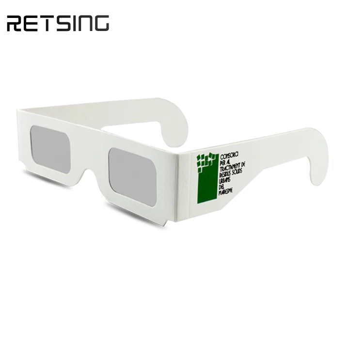 Custom Printing Paper Disposable Cinema Anaglyph Linear Polarized 3D Glasses For Movies