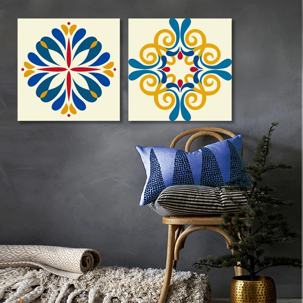 2 Panel Abstract Wall Art Pattern Design Canvas Floral CMYK Wall Deco Printed Canvas Art Sets Ink CARB Modern Stylish,modern