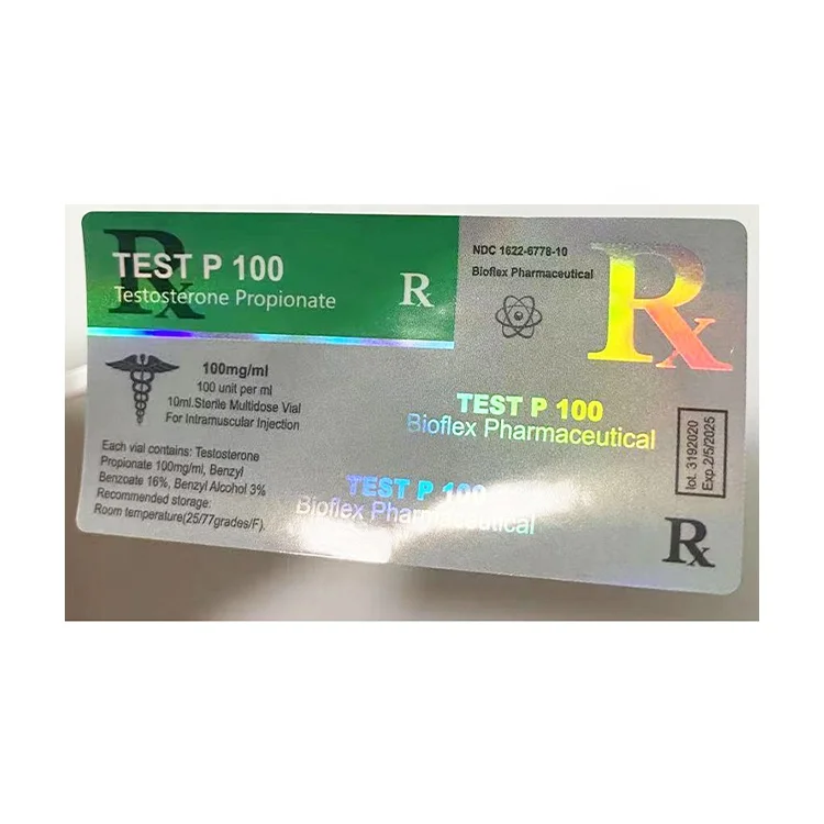 Custom print professional labs hologram Test E Cypionate steroid 10ml vial label pill bottles and labels for vials