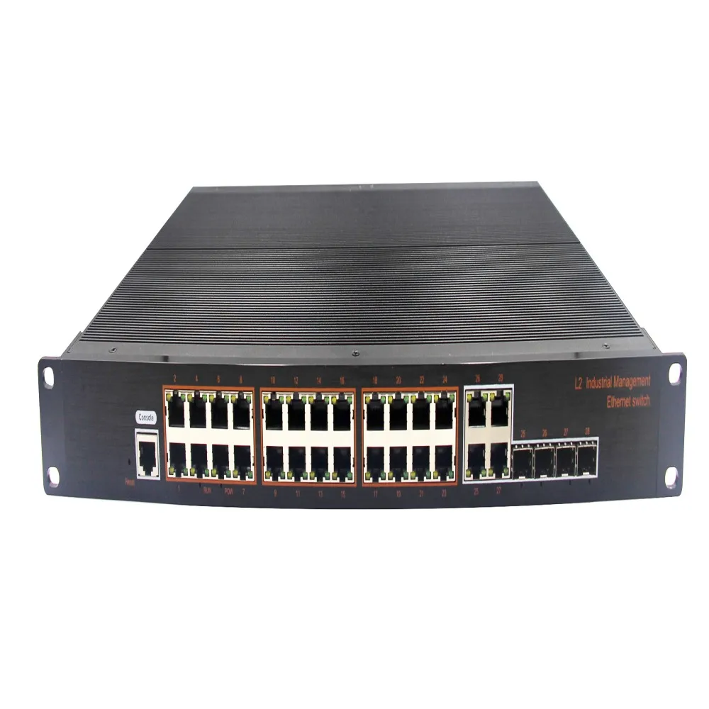 Factory Price 24 Port  Switch 10/1New ideas 24-port 10/100/1000Base4G combo mountain Managed Industrial Switch