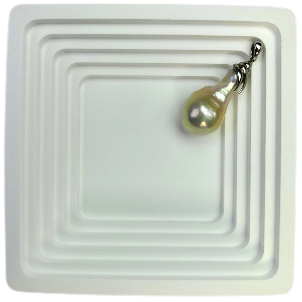 LUCK HIGH LUSTER 100% nature freshwater pearl pendant 16.1-34 mm Water Drop big baroque shape 925 silver