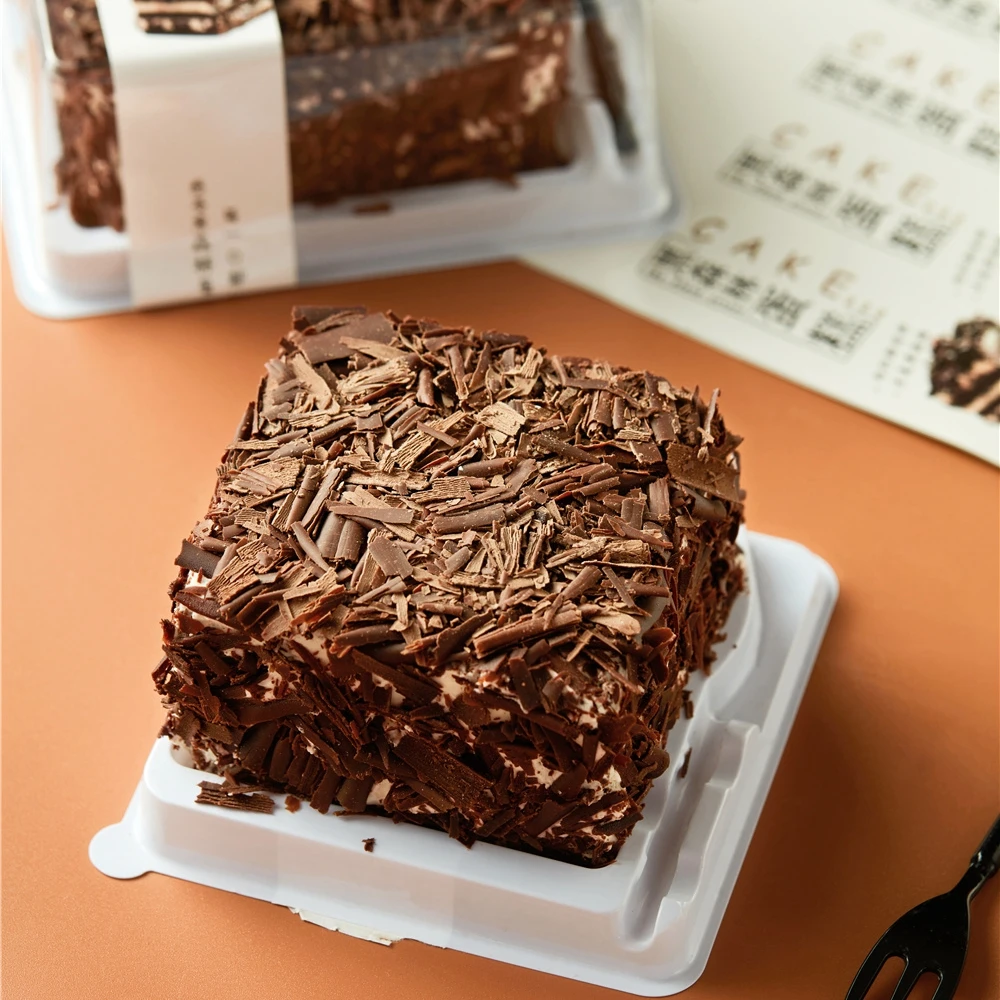 Wholesale Mini Cake Blister Small Cake Boxes In Bulk Container Dessert Packing Box Custom Labels Cake Slice Box With Fork