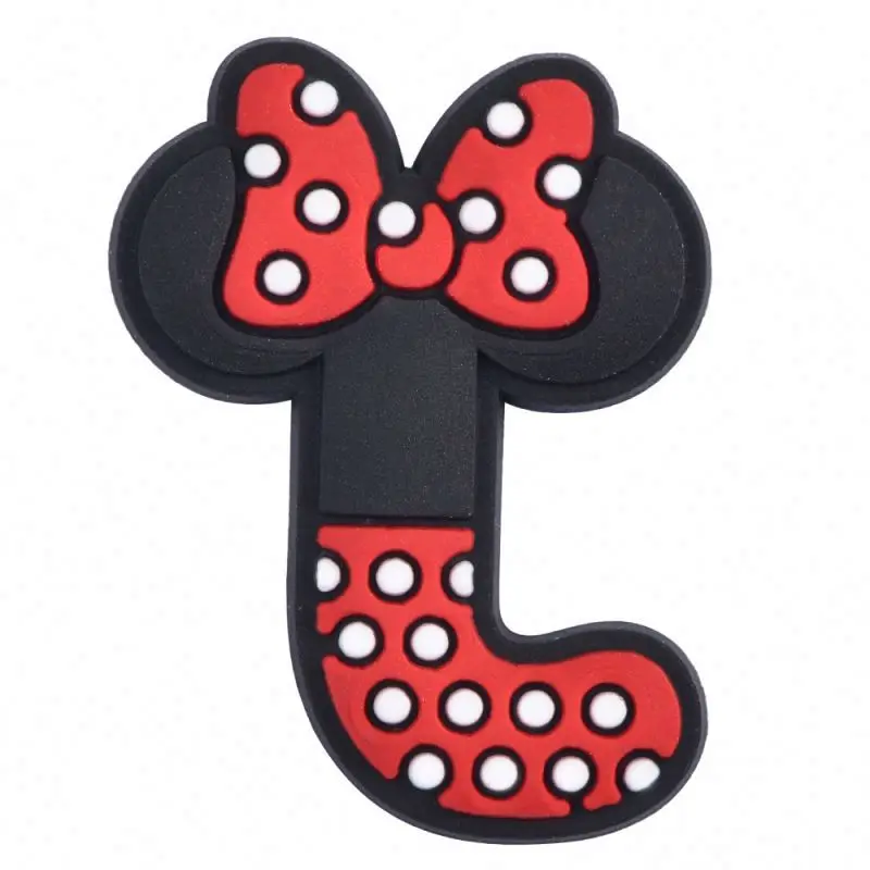 Beach Cartoon Australian Wholesale New Read Black 0-9# A-Z 26 English & Number For Clog Colorful Alphabet PVC Letter Charms