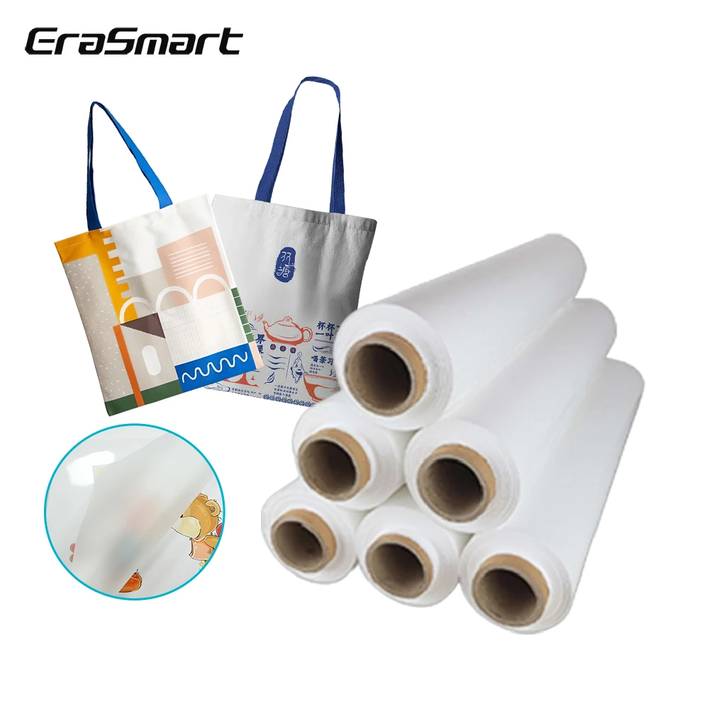 Erasmart Best Price A4 Double DTF Film 20cm*50m Fabric Textile T Shirt Printing DTF Pet Film DTF Printing