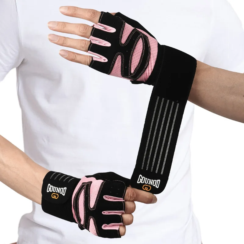 Customize Logo Weight Lifting  Workout Gloves with Wrist Wrap Support for Men  Full Palm Protection Fitness Gym Gloves
