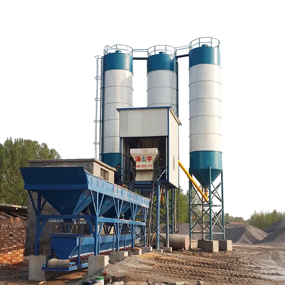 Accept OEM 35m3/h to 240m3/h Lifting hopper or belt conveyor type of ready mix batching plant