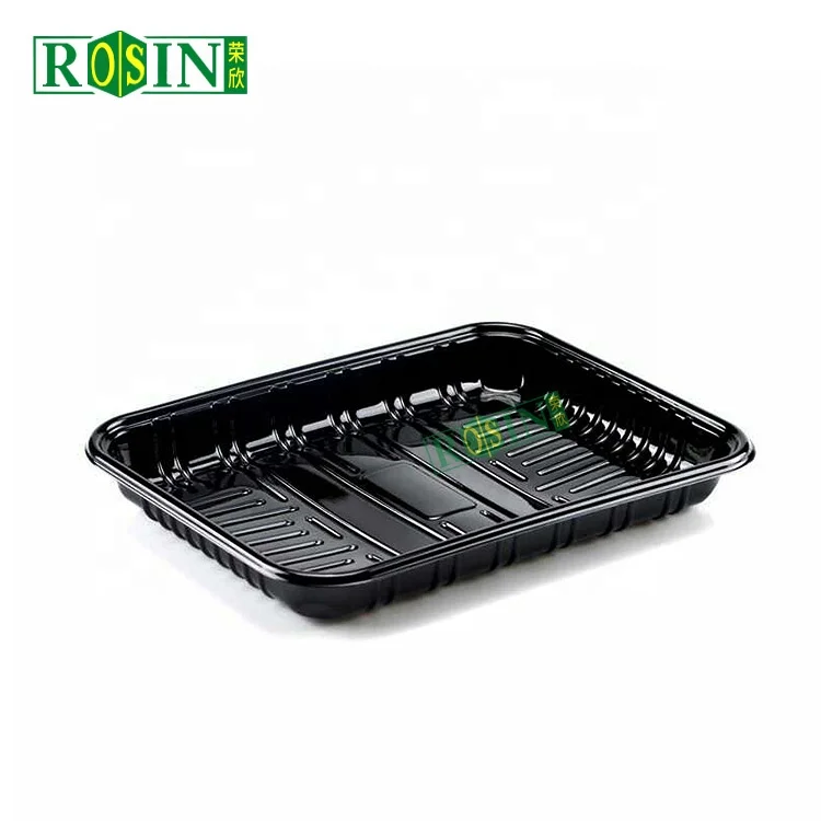 Supermarket Vegetable Fruit Meat Plastic Tray Disposable Sealable Film Food Grade Frozen Fresh Packaging Box Seafood tray