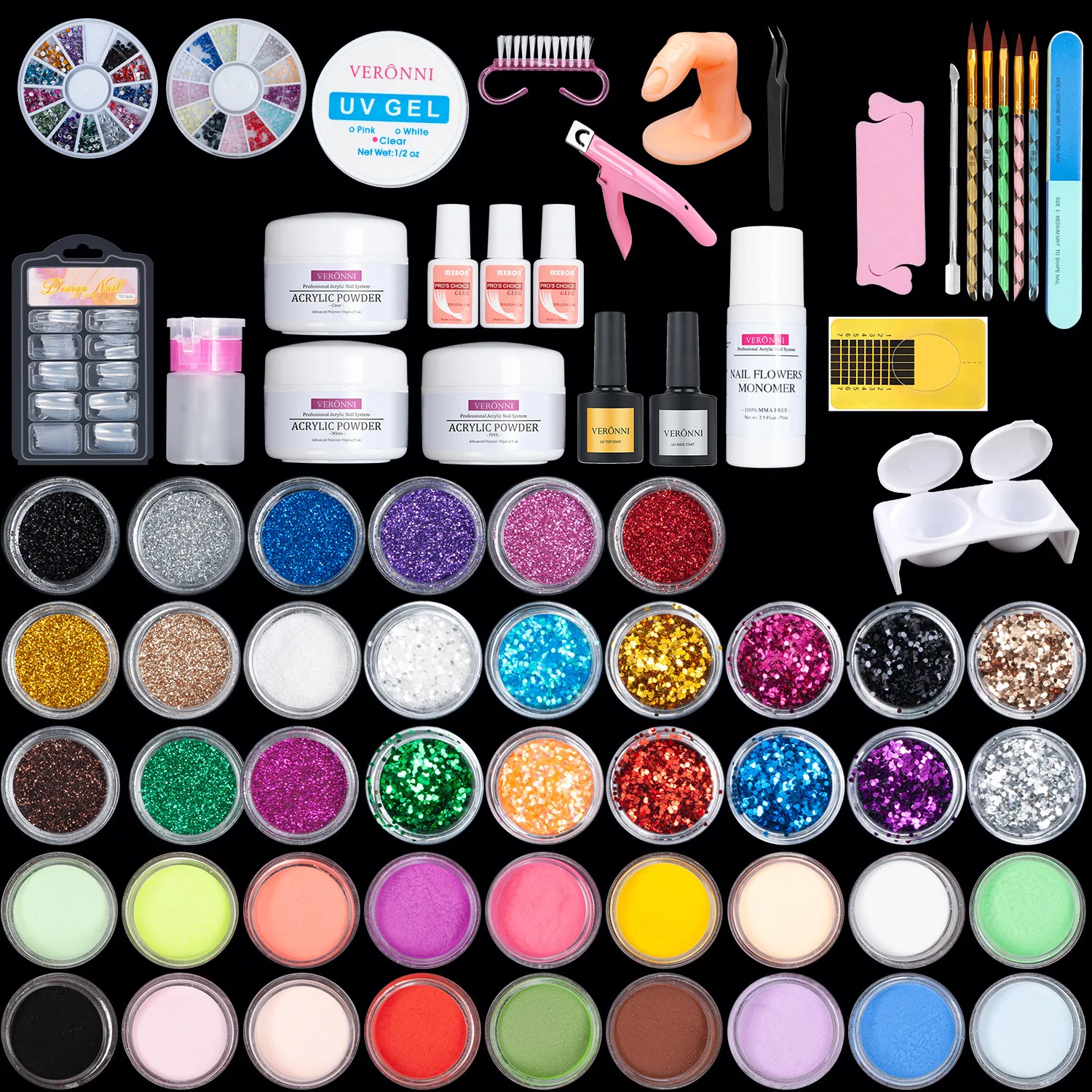 Nail Art Kits Acrylic Powder Set Professional Manicure Tools with Glitter acrylic Liquid Nail Painting Pen For Nail DIY