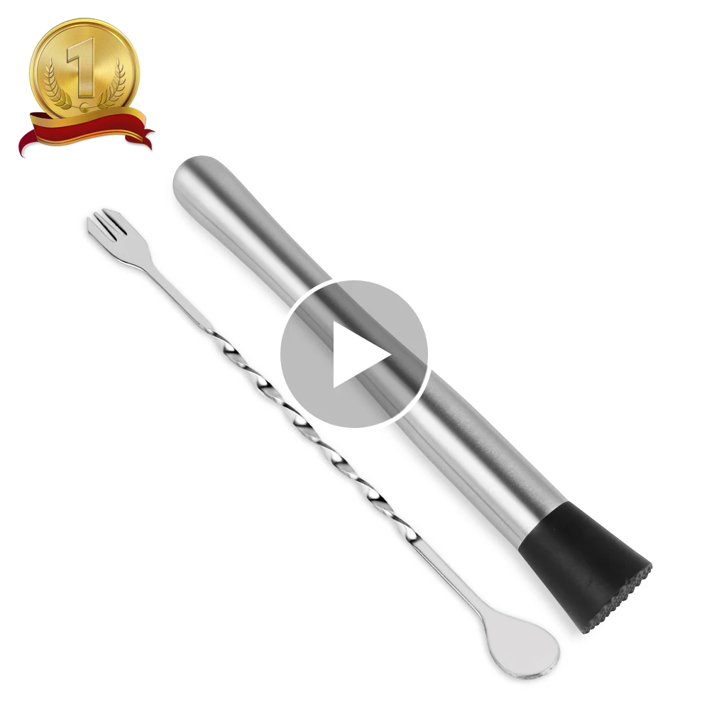 Барные инструменты оптом, 10 дюймов, ложка из нержавеющей стали для коктейлей и смешивания для вечеринки, напиток Mojito