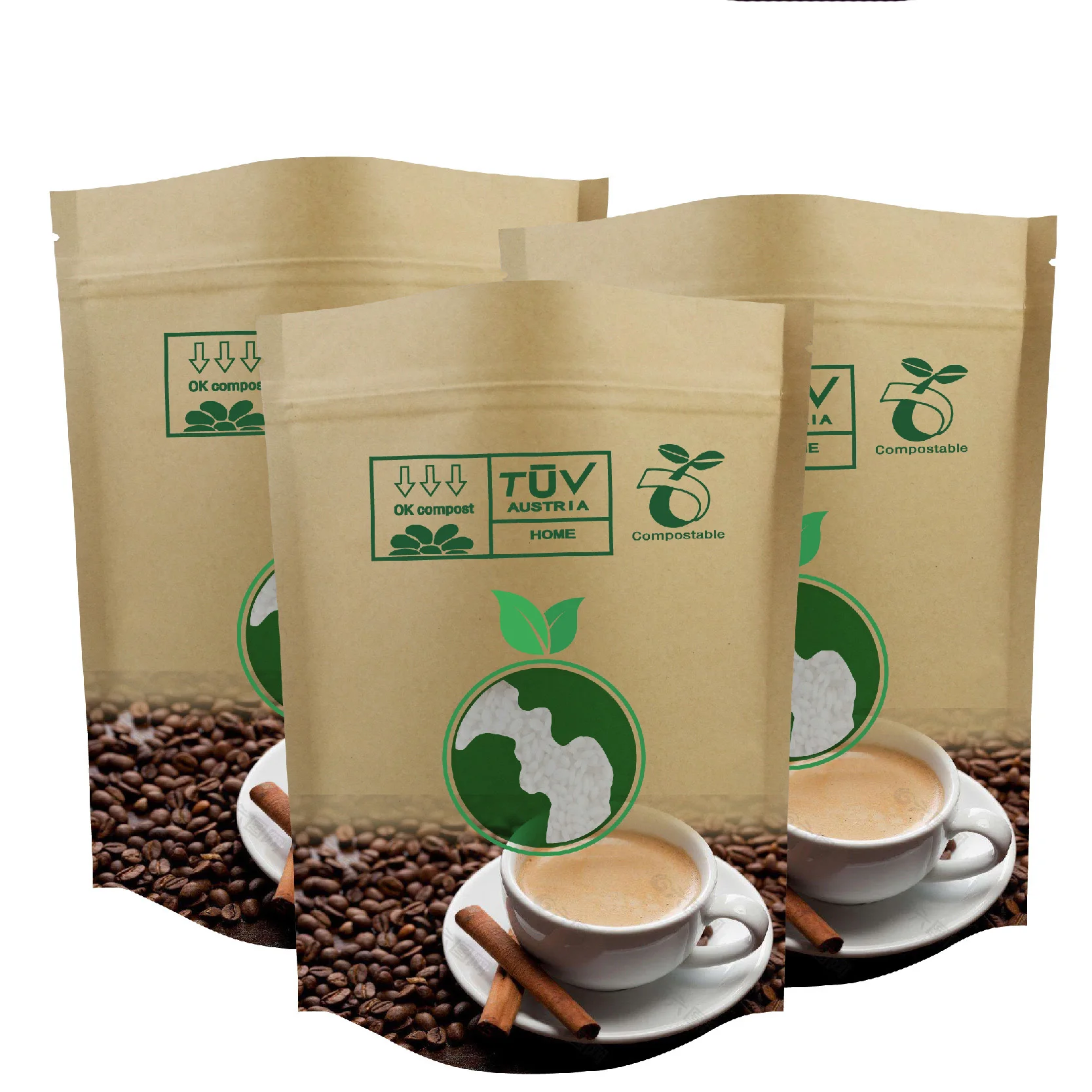 
Cornstarch 100% Biodegradable Compostable paper rice packaging Bags 