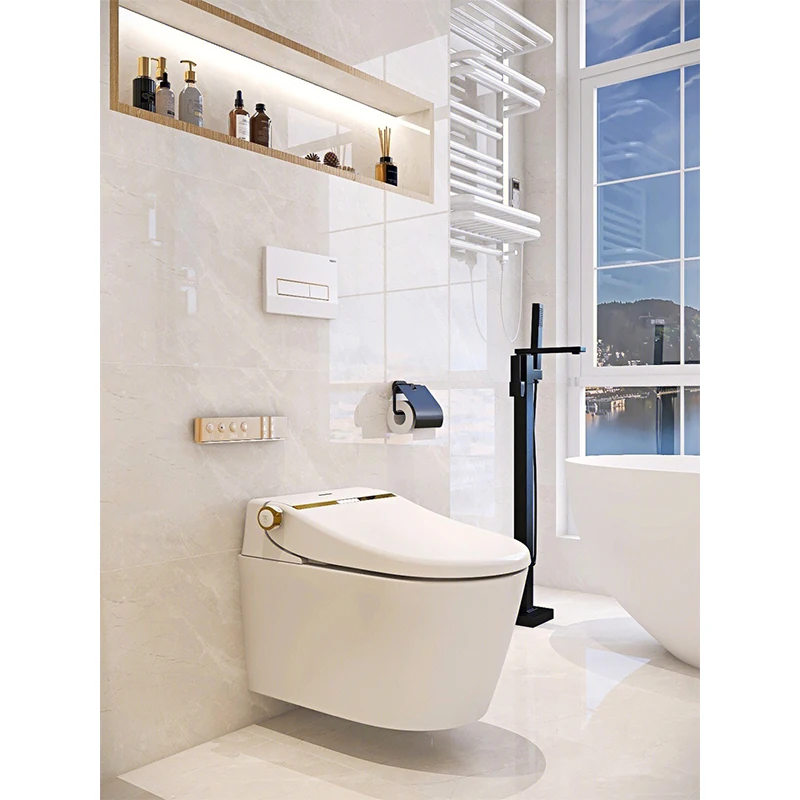 Wholesale Automatic Bowl Cleaner One Piece Ceramic Wall Hung Smart Flush China Bidet Toilet