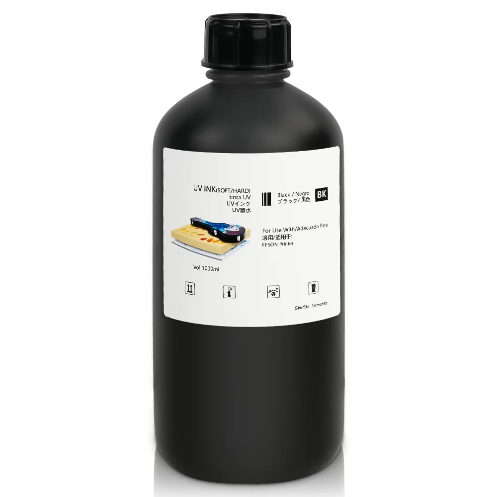 Varnish LED UV Ink for EPSON DX5/DX7/TX800/XP600/I3200-U1 on canvas  banner and flex  soft film