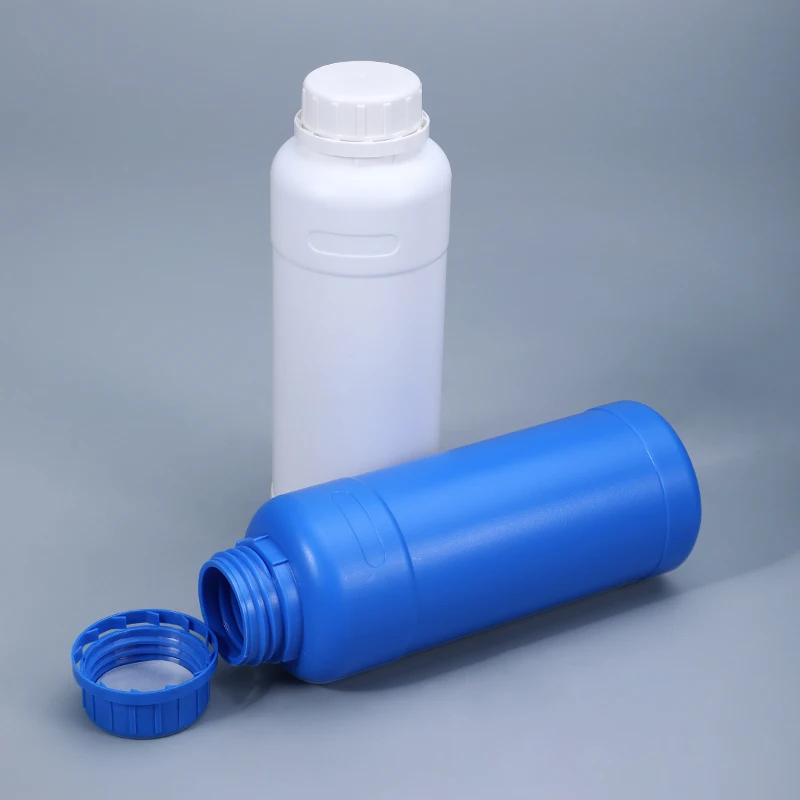 HDPE Thick Plastic 1L Blue Bottle For Anti-corrosion Chemical Fertilizer With Anti-infiltration Lid