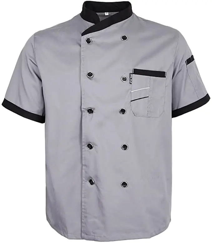Uniforms de cocinero short customize color man kitchen black men chef coat men uniforms cook chef outfit custom