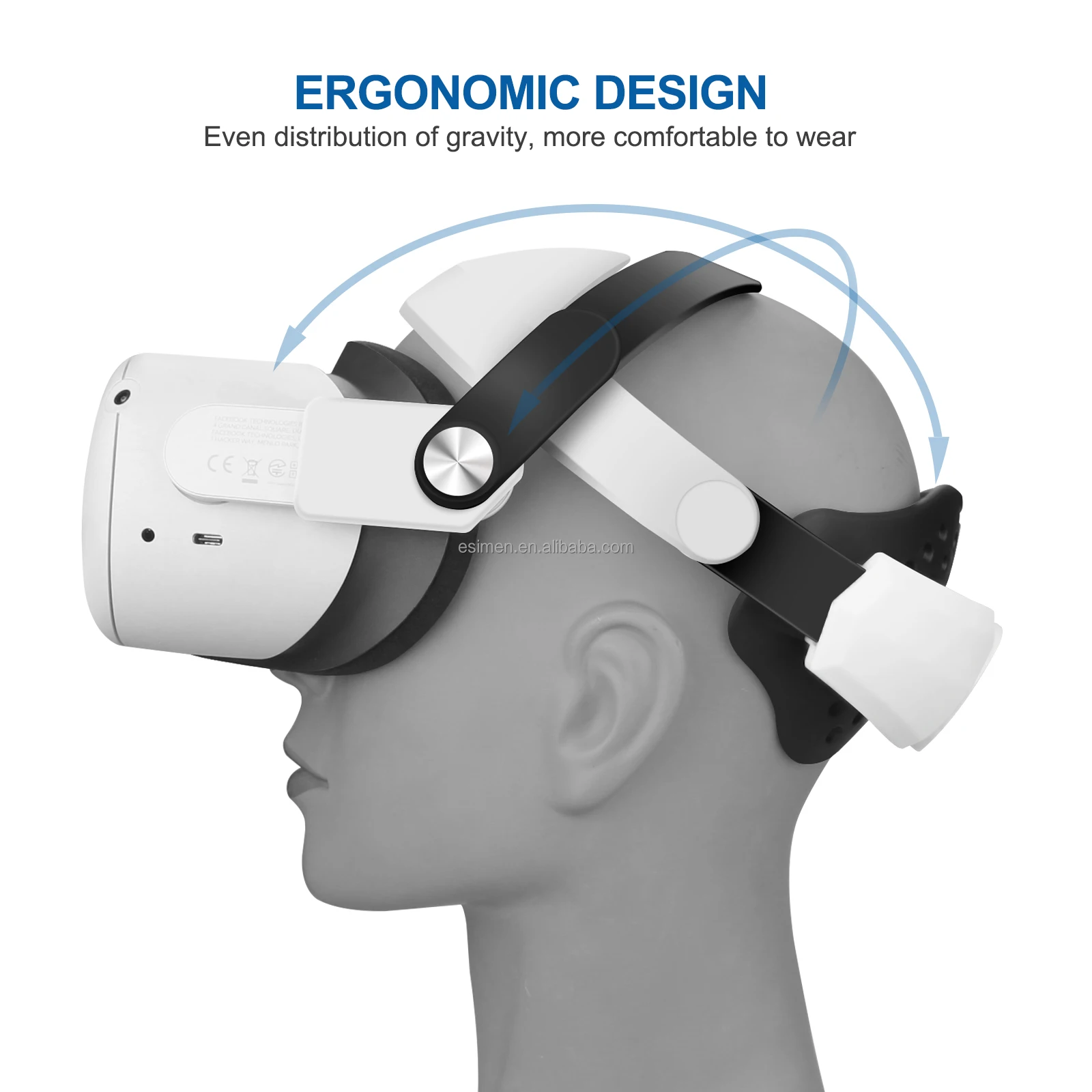 Силиконовая крышка для лица VR + ремни для головы для ремня Oculus Quest 2 Halo, регулируемый ремешок для уменьшения давления головы для Oculus Quest 2 Elite