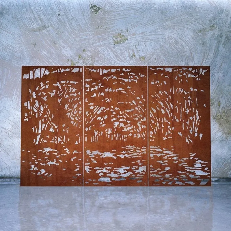 Top quality weather resistant  perforated decorative pattern corten steel metal screen
