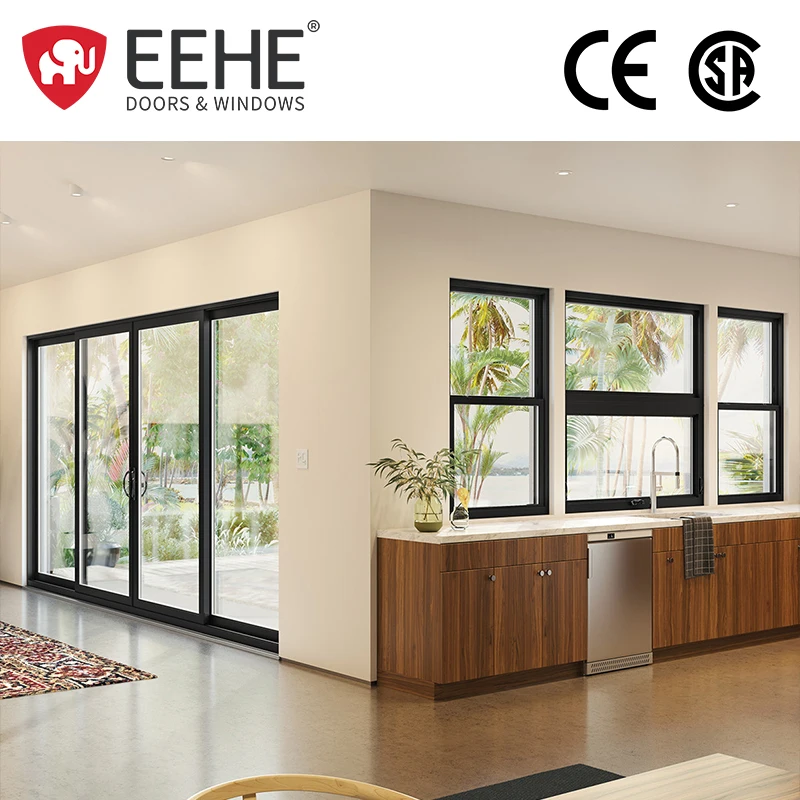 EEHE NFRC Certified Double Hung Windows Aluminum Screens Glass Hung Windows
