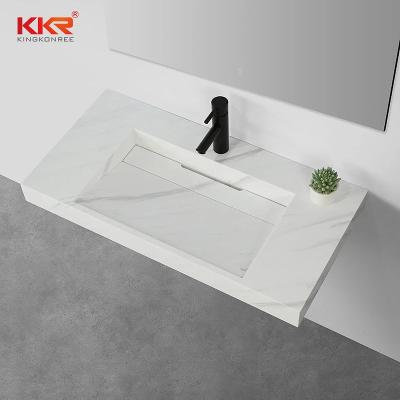 European Style Modern Bath Top Solid Surface Sink Bathroom Vanity Cabinet Sets