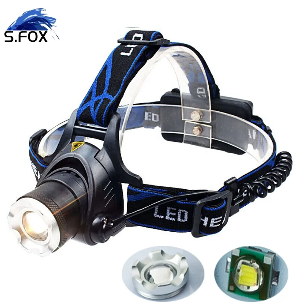 Camping Waterproof Running Zoom Head Lamp Light,XML T6 Tactical Hunting 18650 Rechargeable High Power Headlamp,Led Headlamp