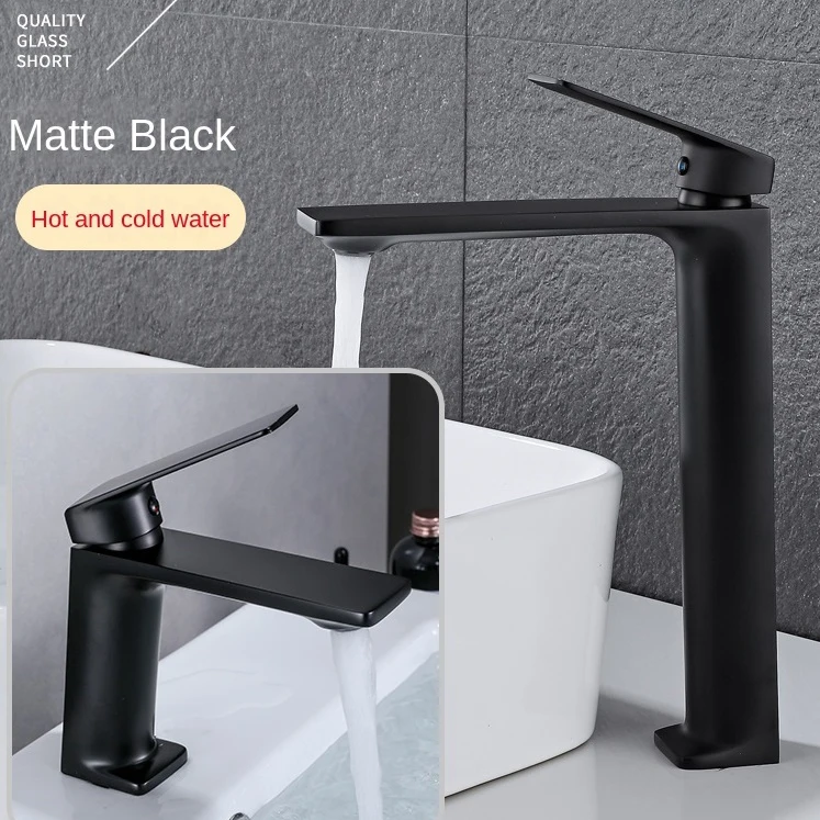 Basin Faucet Water Tap Bathroom Faucet Solid White Black Red Brass Chrome Gold Finish Single Handle Water Sink Tap Mixer