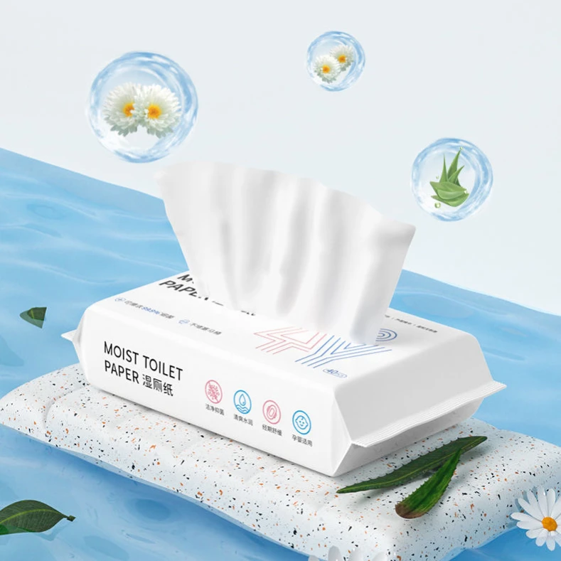Moist Toilet Paper for Gentle Clean Soft Biodegradable Wet Wipes Hypoallergenic Eco-Friendly Flushable Tissue for Sensitive Skin