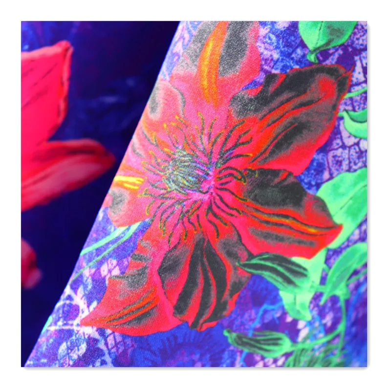 Hot sales 50D polyester  printed silk  satin chiffon fabric for dress