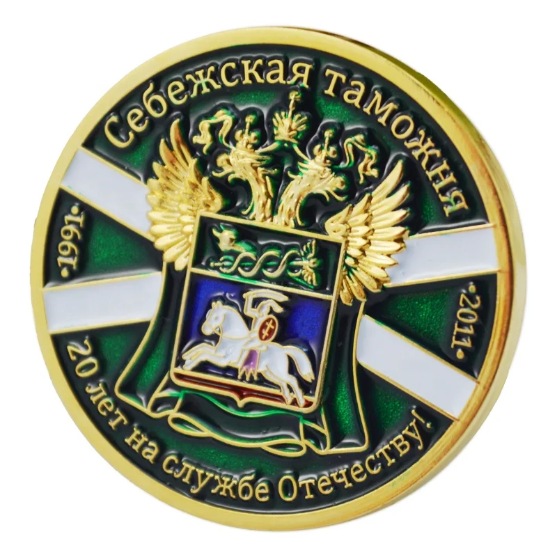 Wholesale Ancient Roman Hard Enamel Challenge Medallion Coins Custom Thin Blue Gold Plated Line Souvenir Coin