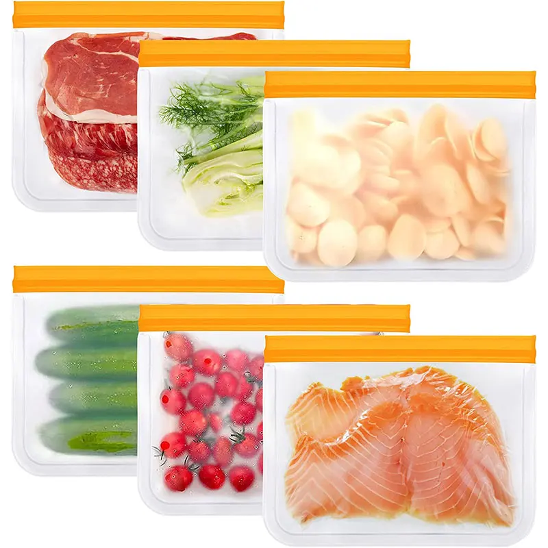 Customized EVA leakproof sandwich snack reusable fresh food storage bags