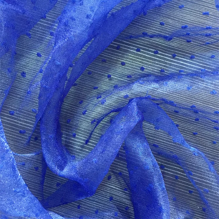 
Sheer Seersucker Dotted Polka Dot Fabric Organza Dots 