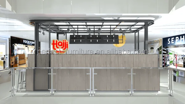 Attractive Bakery Kiosk Cake Kiosk Food Counter with Professional 3d Design