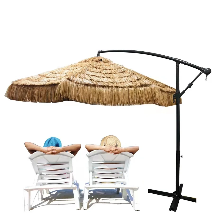 Hand PP grass Manufacturer direct selling outdoor sunshade Vacation thatch umbrella Hawaiian style straw umbrella
