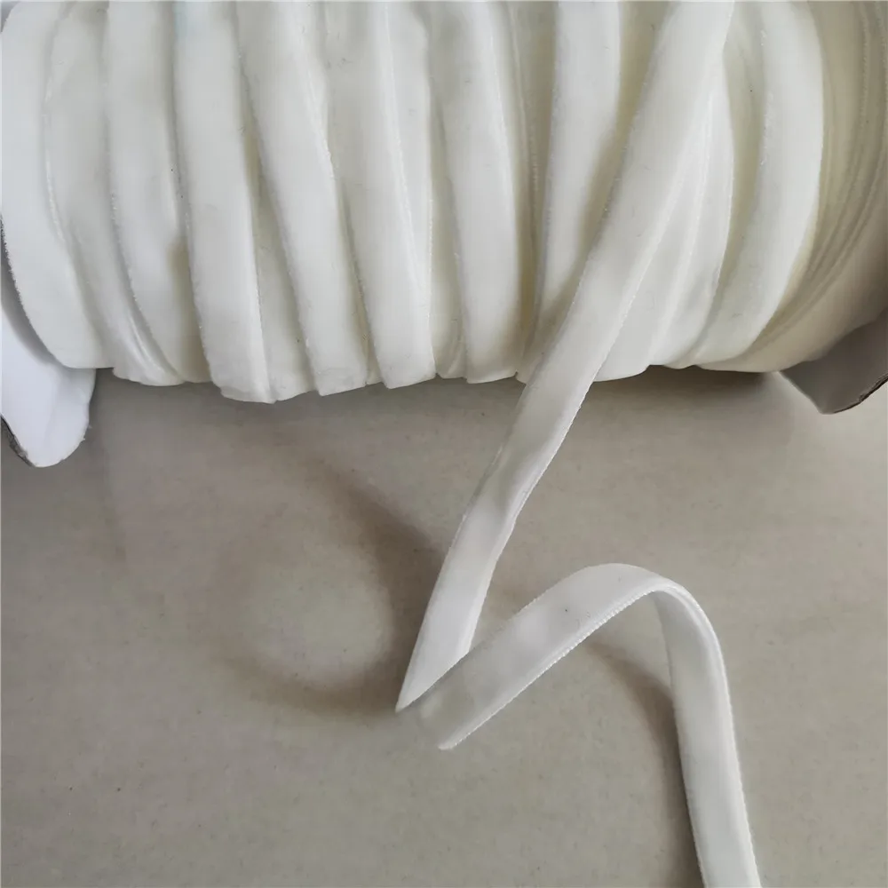 Factory Wholesale Garment Use Velvet Bow  Double Face Black and White Velvet Ribbon