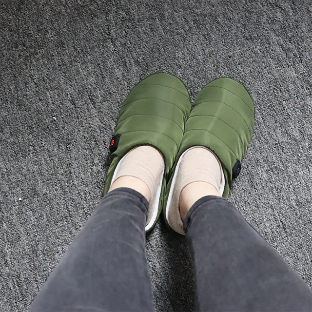 Custom Winter men Women Indoor Outdoor Electric Battery Powered Foot warmer USB Carbon Fiber Heated Slippers