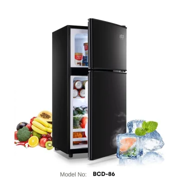 Mini Fridge Hotel Appliance 86L Double Door Refrigerators Top Freezer Fridge with Good Quality Compressor