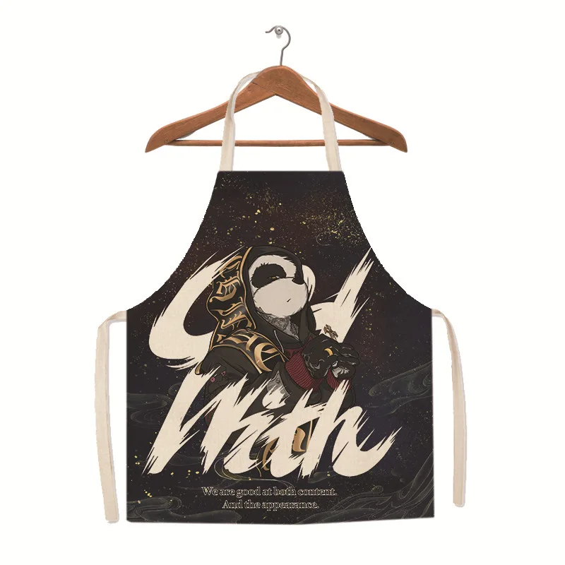 Cartoon linen apron kitchen cooking apron child drawing antifouling overclothes hop cool overclothes