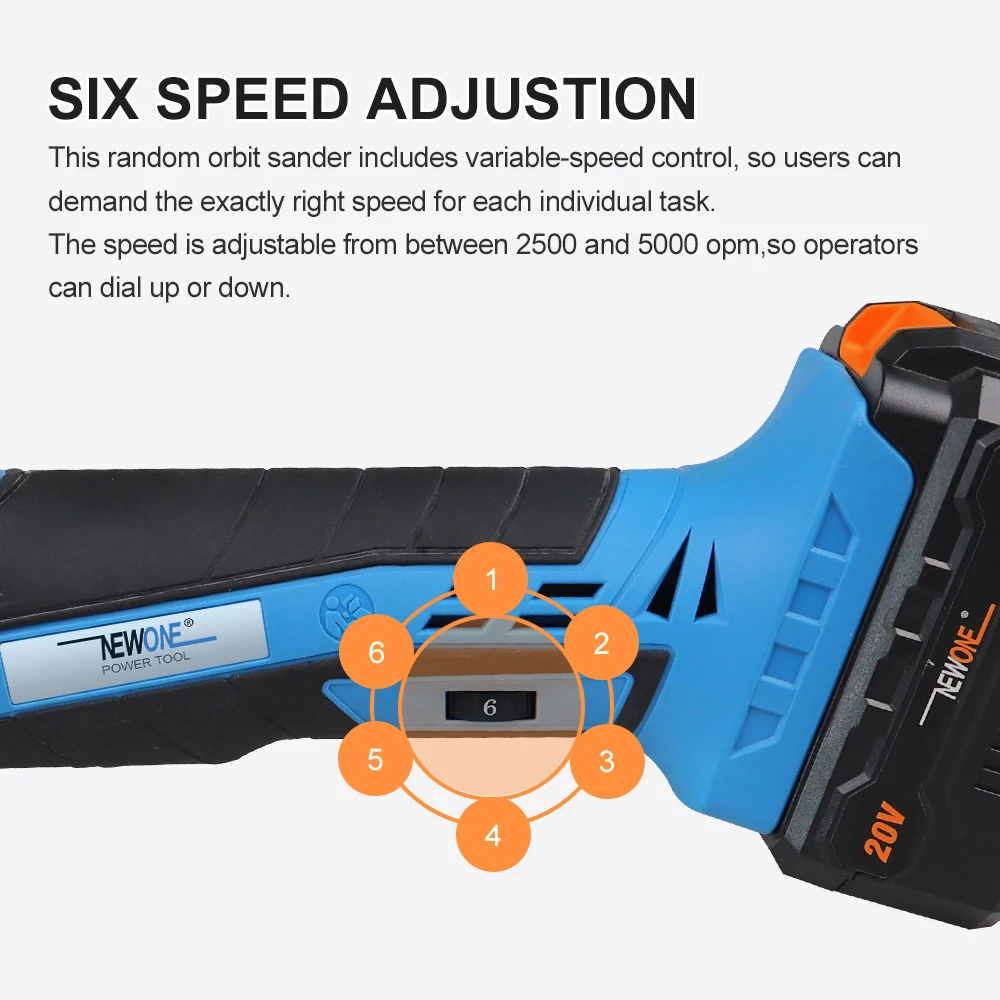 NEWONE 20V Li-ion 5 inch 125mm Orbital Dual Action Polisher Variable speed for DA car Furniture polishing waxing sander machine