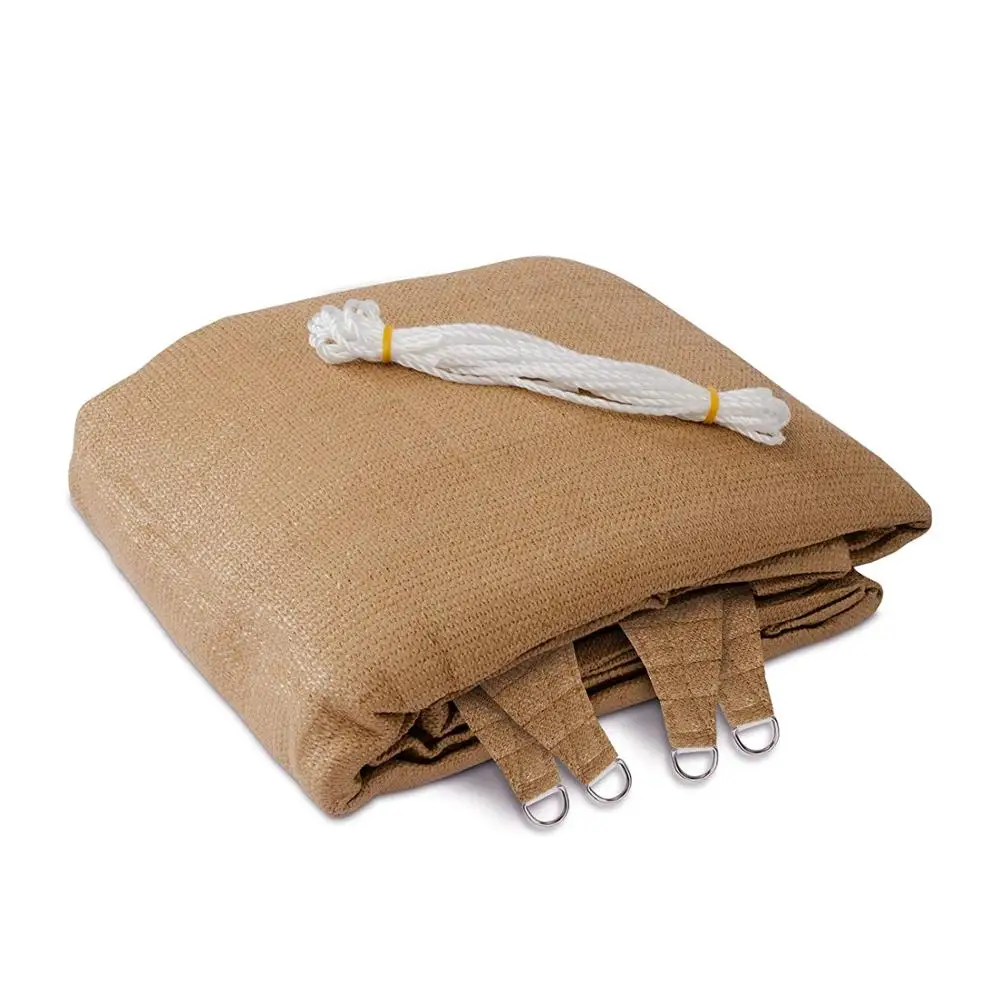 180gsm Garden Car Park Triangle Rectangle Canopy Waterproof Plastic HDPE Sun Shade Sails Outdoor Ivory Beige