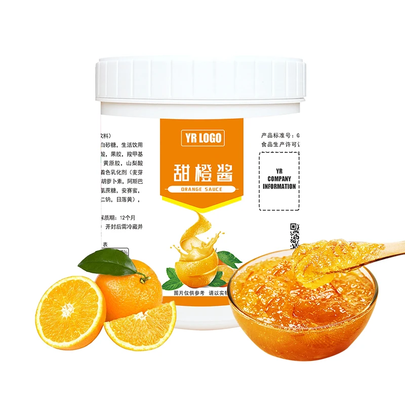 High-Quality 1.3kg Orange Jam for Fresh Fruits Jam Production and Fruit Syrup for Bubble Tea