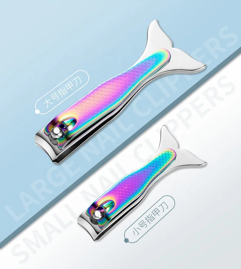 2024 Mermaid Nail Clipper Stainless Steel Fish Tail Nail Cutter Manicure Pedicure Tool for Fingernails Nail Tool