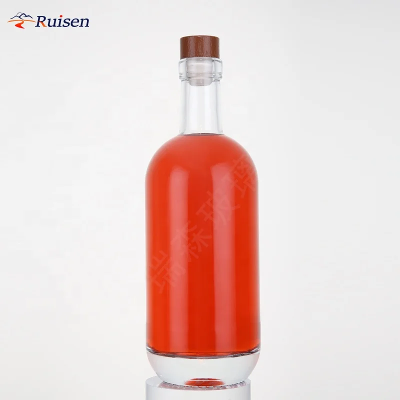 Empty  700ml spirit glass bottle round 700ml glass lbottle for liquor gin