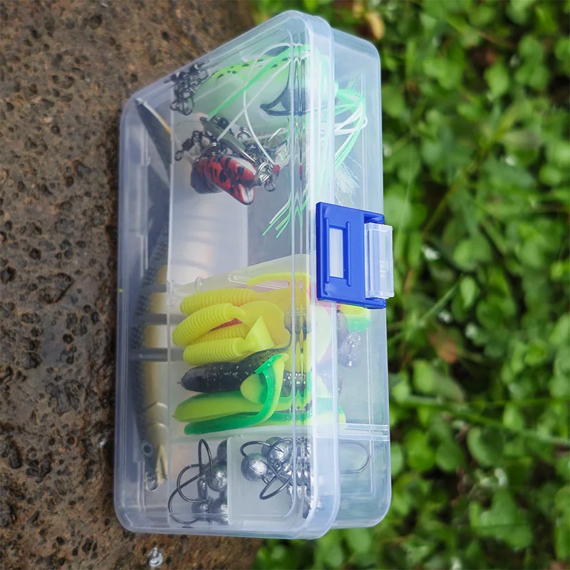 Fishing Lure Set 45piece Frog Minnow Crank Worm Bait Shrimp Spoon Fishing Accessories Combo Kit