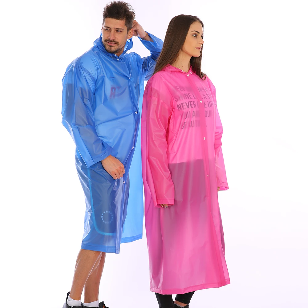 Fashion Women Men Transparent Fabric Poncho Portable Light Raincoat Not Disposable Rain Coat For Adult Tour Pvc Raincoat