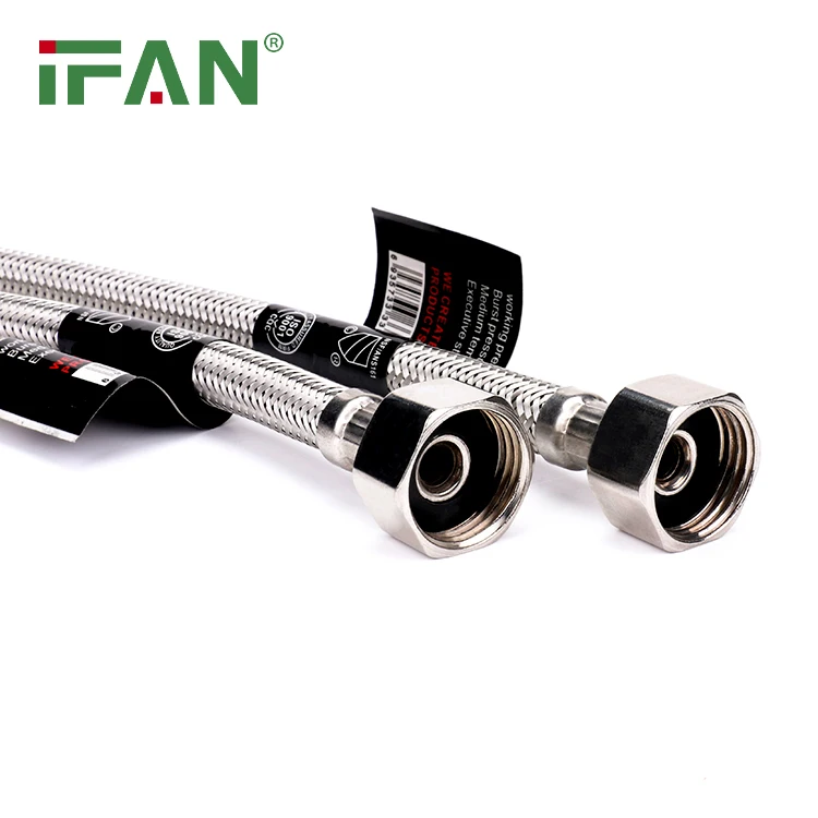 IFAN 1/2 Inch Flexible Braided Hand Held Shower Head Hose Stainless Steel Shower Hose With Brass Insert And Nut