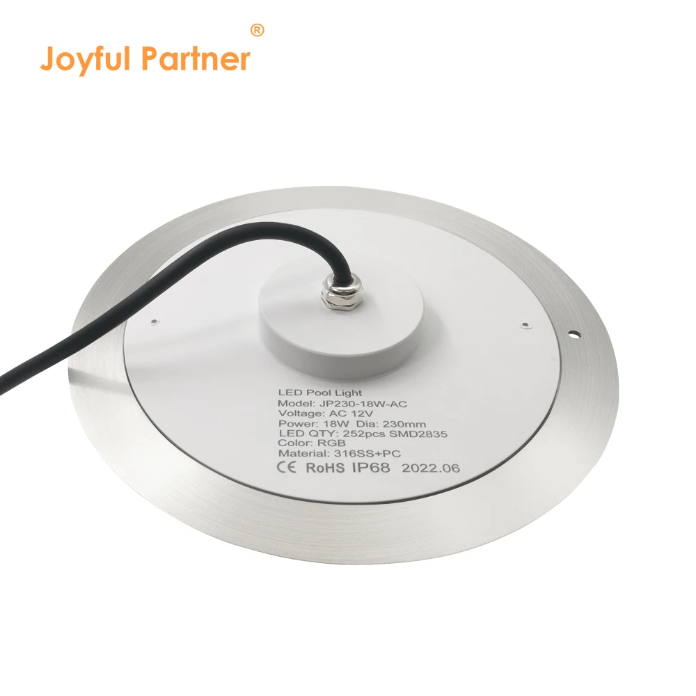 New Design IP68 RGB DMX512 WIFI Control 7.5mm Stainless Steel Led Underwater Light Wireless Par56 Swimming Pool Lights