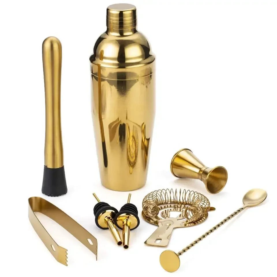 Luxury Style Stainless Steel Accesorios Bar Bar Tong Accesorios Bar Cocktail Shaker Bartender Kit Barware Tools